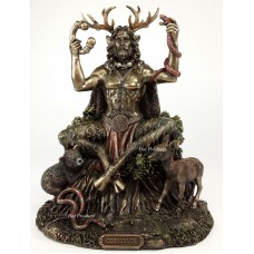 CERNUNNOS CELTIC HORNED GOD of Animals Sitting Statue Sculpture Bronze Finish 647813721519  173472169579